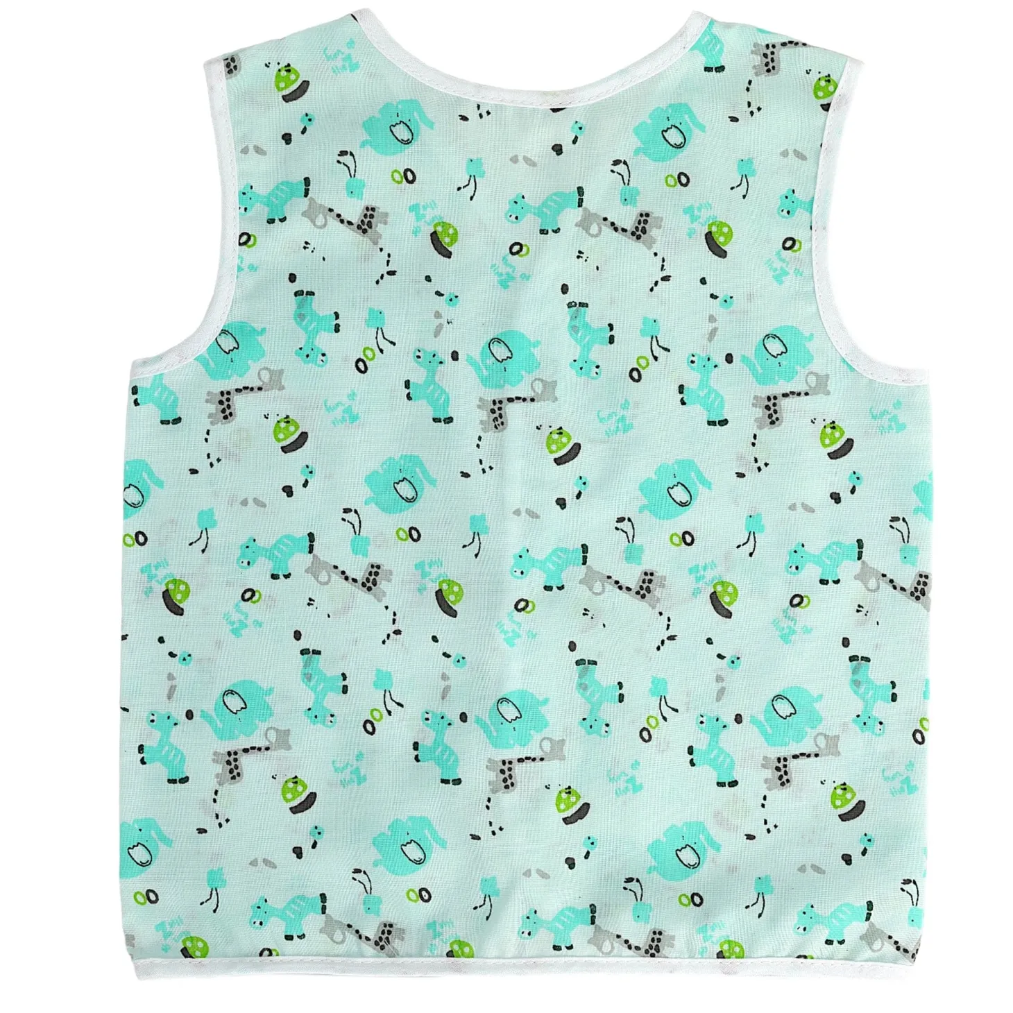 Baby Moo Sugar Rush Multi Print V-Neck Sleeveless Front Opening Button Cotton Jhablas 5 Pcs - Pink, Multicolour