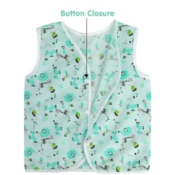 Baby Moo Sugar Rush Multi Print V-Neck Sleeveless Front Opening Button Cotton Jhablas 5 Pcs - Pink, Multicolour