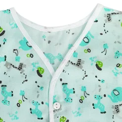 Baby Moo Sugar Rush Multi Print V-Neck Sleeveless Front Opening Button Cotton Jhablas 5 Pcs - Pink, Multicolour