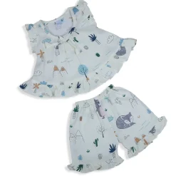 Baby Moo Sunny Desert Muslin Frilly Top And Shorts Co-ord Set - Cream