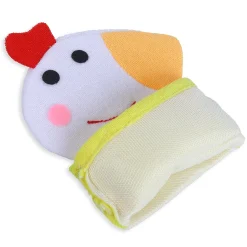 Baby Moo Sweet Hen Bath Time Fun Hand Puppet Loofah Bath Glove - Yellow