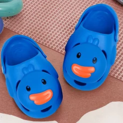 Baby Moo Swimming Duck Waterproof Anti-Skid Sling Back Clogs - Blue