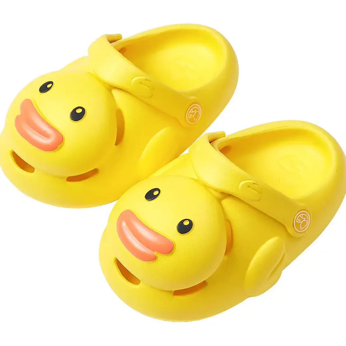 Baby Moo Swimming Duck Waterproof Anti-Skid Sling Back Clogs - Yellow
