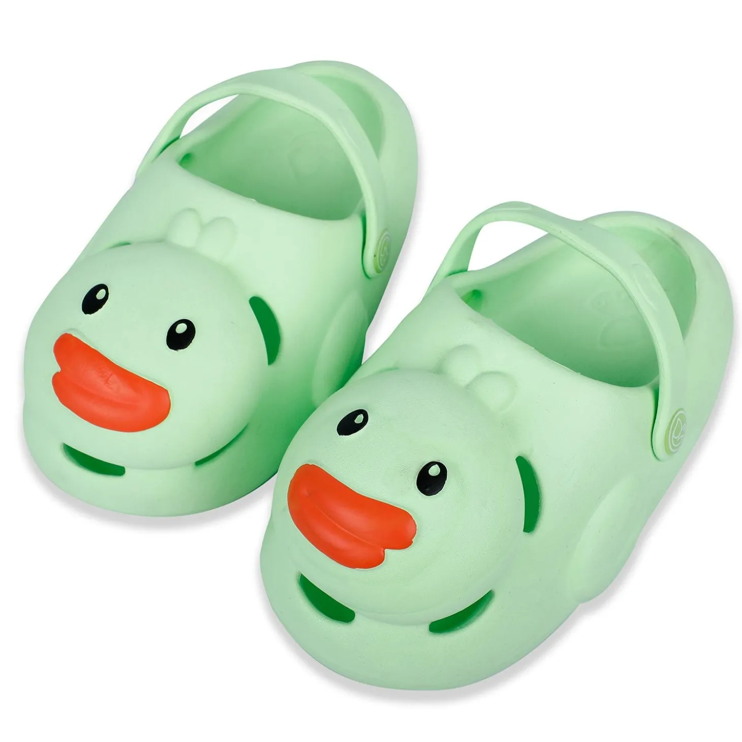 Baby Moo Swimming Duck Waterproof Anti-Skid Sling Back Clogs - Green