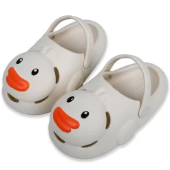 Baby Moo Swimming Duck Waterproof Anti-Skid Sling Back Clogs - Cream