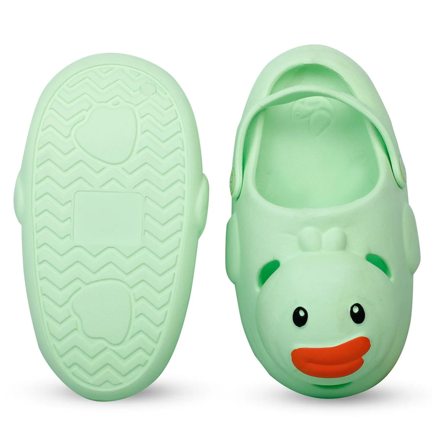 Baby Moo Swimming Duck Waterproof Anti-Skid Sling Back Clogs - Green