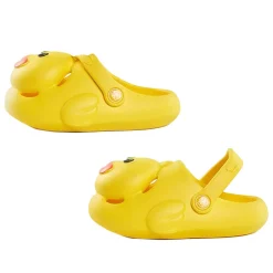 Baby Moo Swimming Duck Waterproof Anti-Skid Sling Back Clogs - Yellow