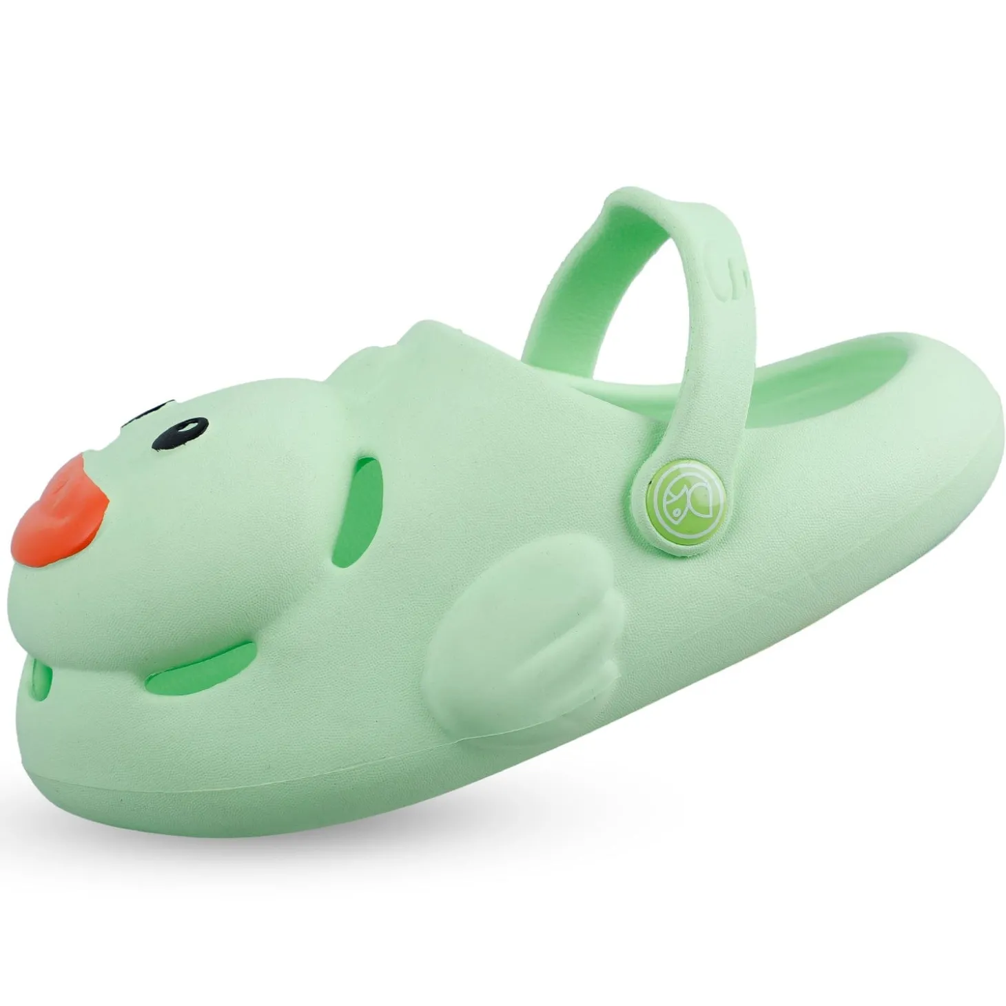 Baby Moo Swimming Duck Waterproof Anti-Skid Sling Back Clogs - Green