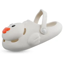 Baby Moo Swimming Duck Waterproof Anti-Skid Sling Back Clogs - Cream