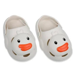 Baby Moo Swimming Duck Waterproof Anti-Skid Sling Back Clogs - Cream
