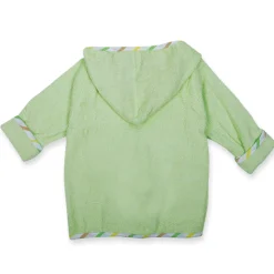 Baby Moo Taklu Turtle Embroidered Half Sleeves Bathrobe - Green