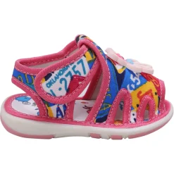Baby Moo Teddy Applique Velcro Strap Anti-Skid Chu Chu Sound Sandals - Pink