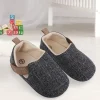 Baby Moo Textured Black Velcro Booties