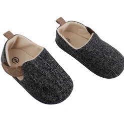 Baby Moo Textured Black Velcro Booties