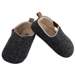 Baby Moo Textured Black Velcro Booties