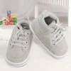 Baby Moo Textured Grey Lace Up Sneakers