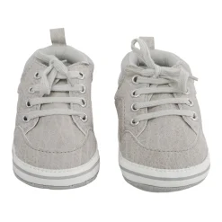 Baby Moo Textured Grey Lace Up Sneakers