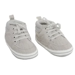 Baby Moo Textured Grey Lace Up Sneakers