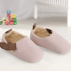 Baby Moo Textured Pink Velcro Booties