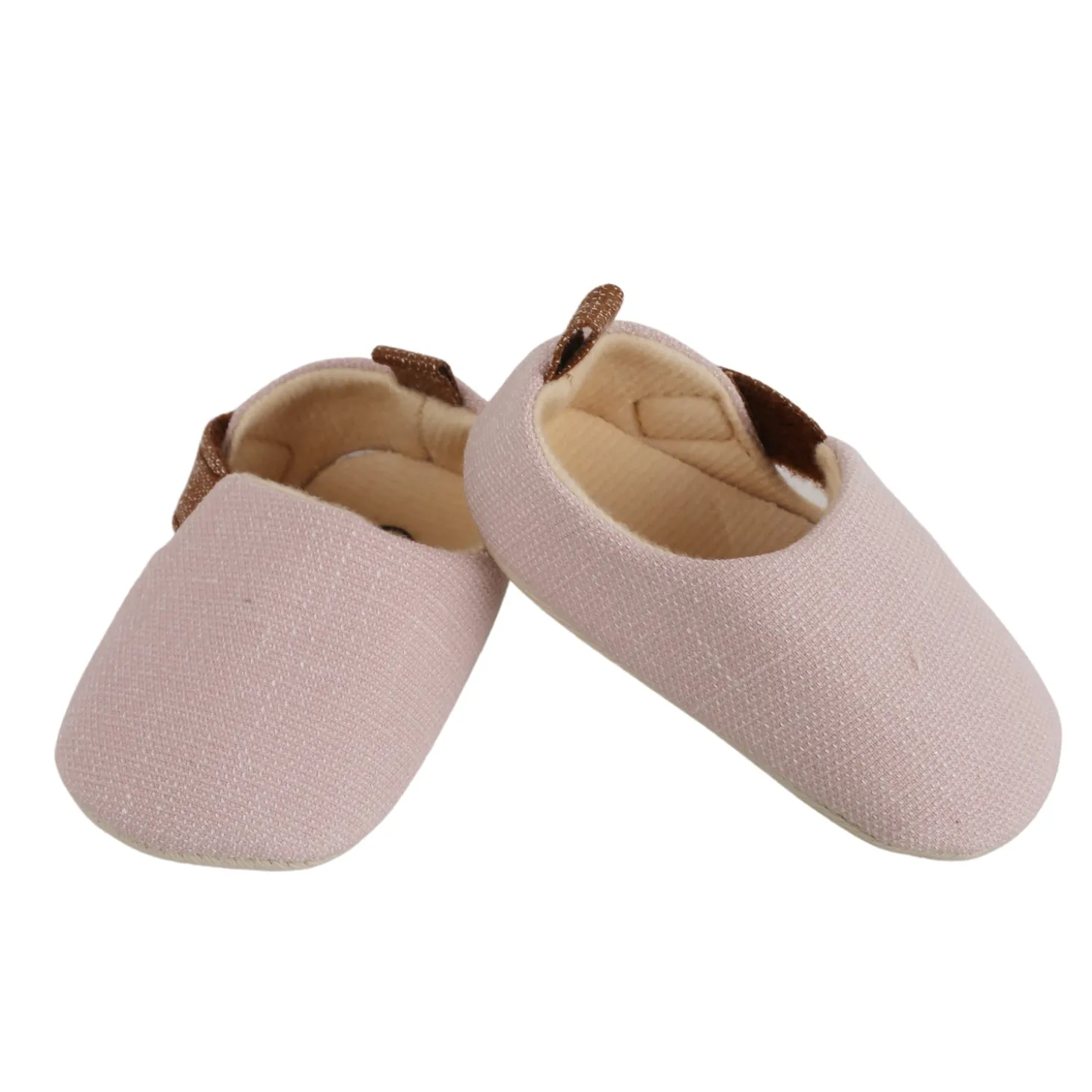 Baby Moo Textured Pink Velcro Booties