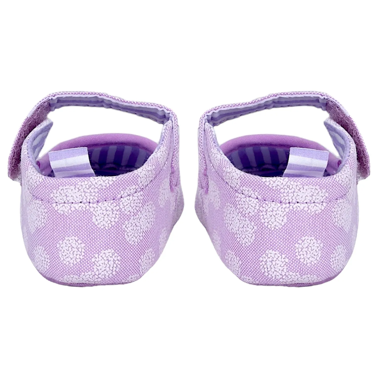Baby Moo Textured Velcro Strap Anti-Skid Ballerina Booties - Purple