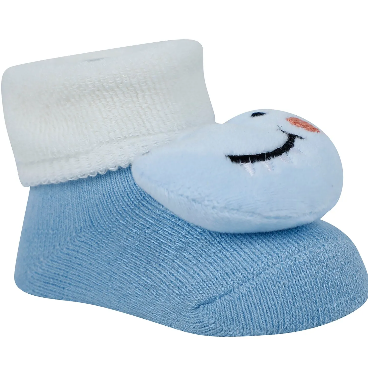 Baby Moo Tiger And Alligator 3D Rattle Anti-Skid Socks Booties Pack of 2 - Grey, Blue