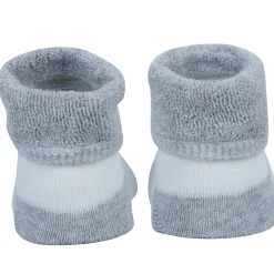 Baby Moo Tiger And Alligator 3D Rattle Anti-Skid Socks Booties Pack of 2 - Grey, Blue