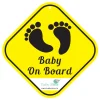 Baby Moo Tiny Feet On Board With Vacuum Suction Cup Clip - Yellow