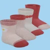 Baby Moo Tomato Soft Socks Pack of 4 - Red, Peach