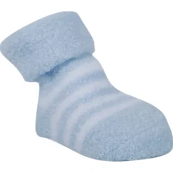 Baby Moo Tortoise stripes Soft Socks Booties Pack of 2 - Blue