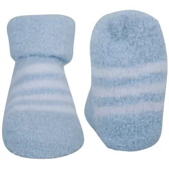 Baby Moo Tortoise stripes Soft Socks Booties Pack of 2 - Blue