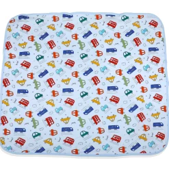 Baby Moo Traffic Jam Car Embroidery Soft Reversible Wrapper - Blue