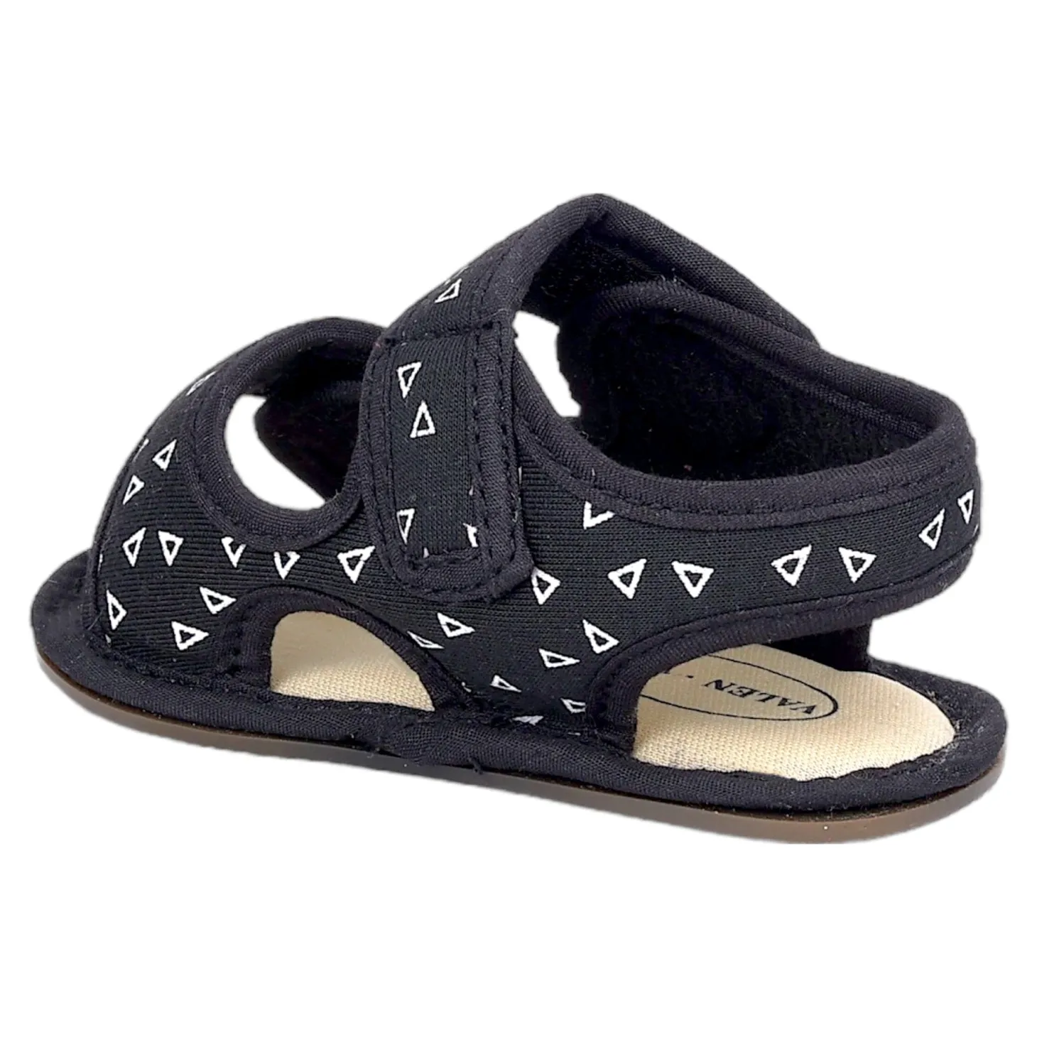 Baby Moo Triangle Comfortable Anti-Skid Velcro Floater Sandals - Black
