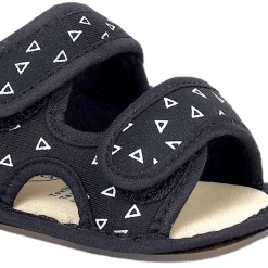 Baby Moo Triangle Comfortable Anti-Skid Velcro Floater Sandals - Black