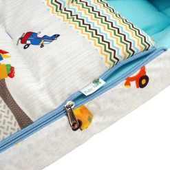 Baby Moo Truck And Car Premium Carry Nest Velvet With Hosiery Lining Sleeping Bag - Multicolour