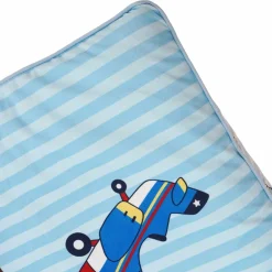 Baby Moo Truck And Car Soft Velvet U Pillow, 2 Side Bolsters Mattress Set - Multicolour