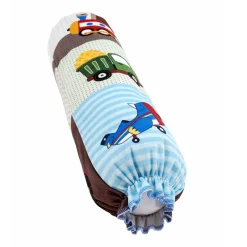 Baby Moo Truck And Car Velvet Side Bolster And U Shape Matching Pillow Set - Multicolour