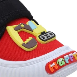 Baby Moo Truck Applique Velcro Strap Anti-Skid Chu Chu Sound Sneakers - Red