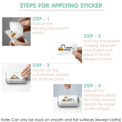 Baby Moo Truck Personalised Name Self Adhesive Transparent Embossed Stickers, 3D Labels 20 Pcs Stationery Set for Children - Mustard