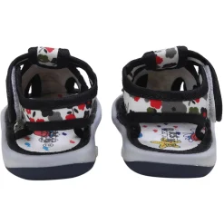 Baby Moo Unicorn Applique Floral Print Velcro Strap Anti-Skid Chu Chu Sound Sandals - Green