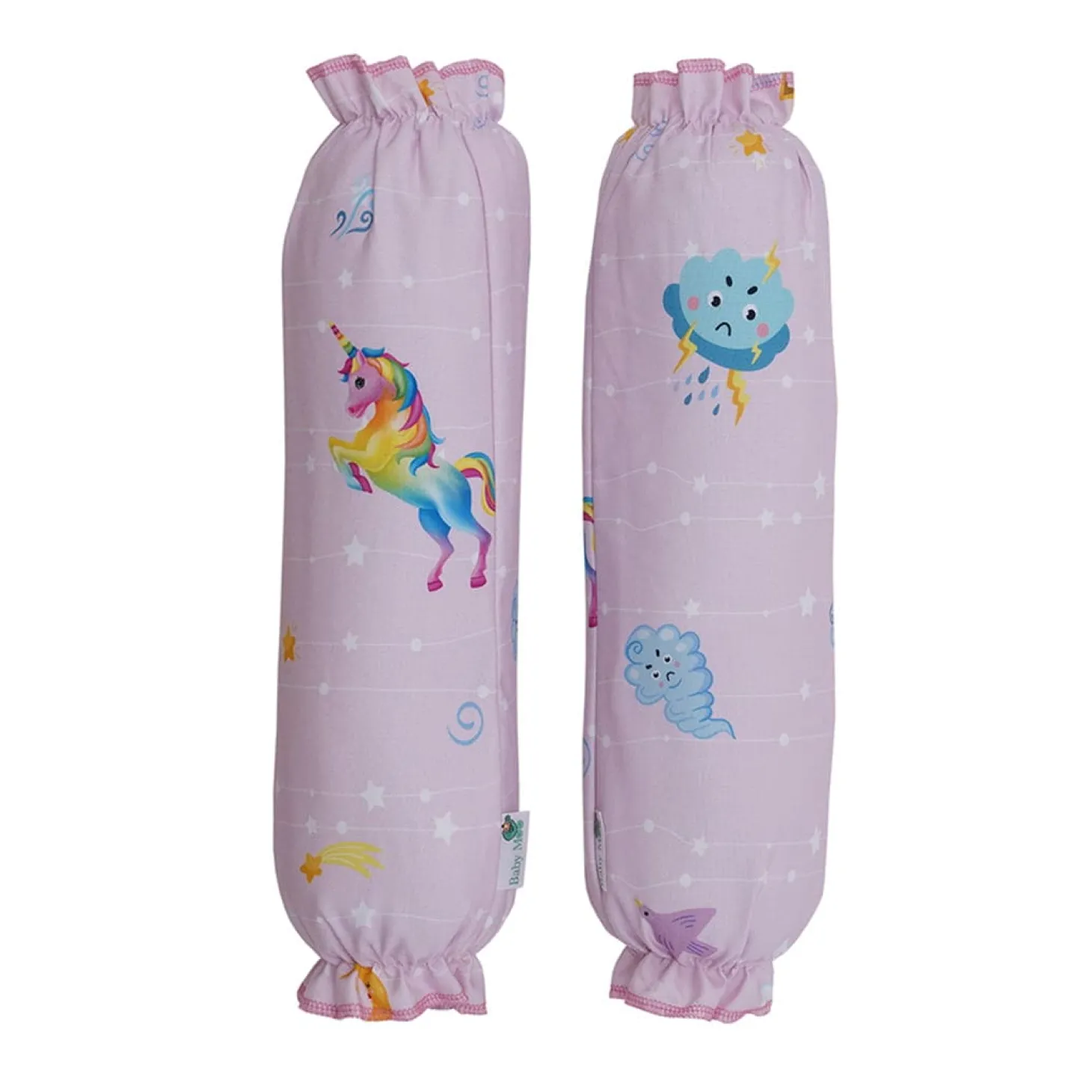 Baby Moo Unicorn Bedding Gift Set 2 Bolsters, U Pillow, Mattress And Quilt Set - Pink