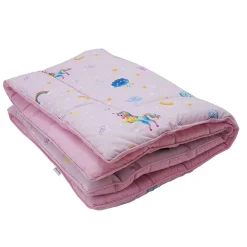 Baby Moo Unicorn Bedding Gift Set 2 Bolsters, U Pillow, Mattress And Quilt Set - Pink