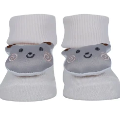 Baby Moo Unicorn 3D Rattle Anti-Skid Socks Booties Pack of 3 - Pink