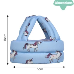 Baby Moo Unicorn Head Protection Adjustable Cushioned Safety Helmet - Blue
