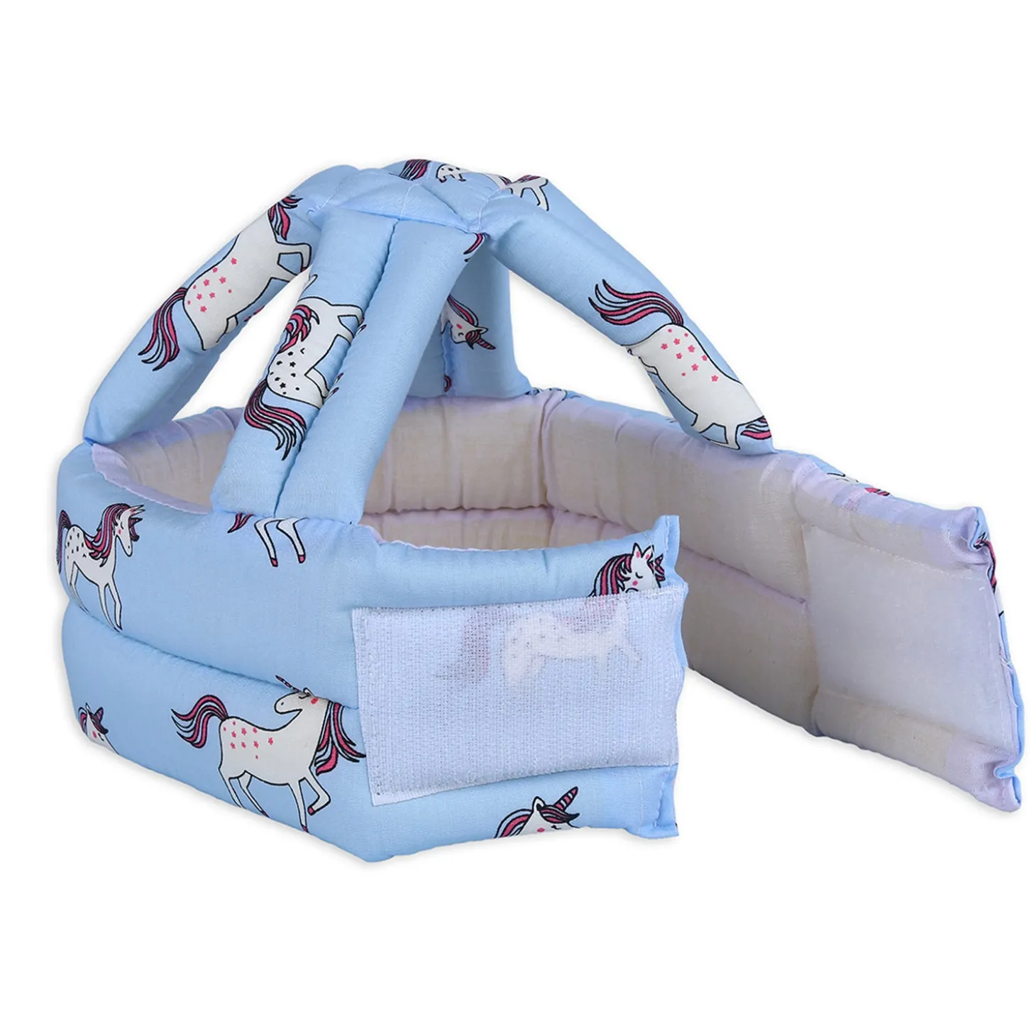 Baby Moo Unicorn Head Protection Adjustable Cushioned Safety Helmet - Blue