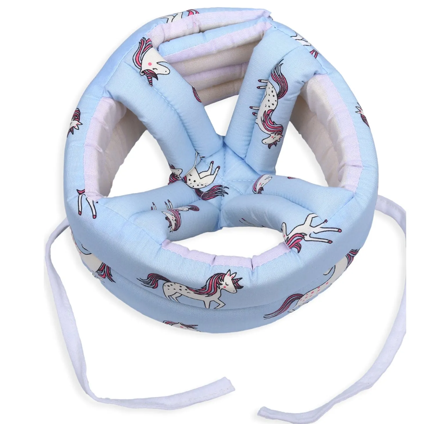 Baby Moo Unicorn Head Protection Adjustable Cushioned Safety Helmet - Blue