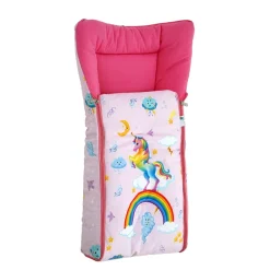 Baby Moo Unicorn Premium Carry Nest Velvet With Hosiery Lining Sleeping Bag - Pink
