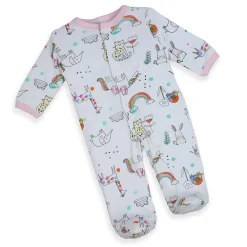 Baby Moo Unicorn Rainbow Infant Essentials 5 pcs Romper Gift Set - Pink