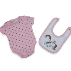 Baby Moo Unicorn Rainbow Infant Essentials 5 pcs Romper Gift Set - Pink