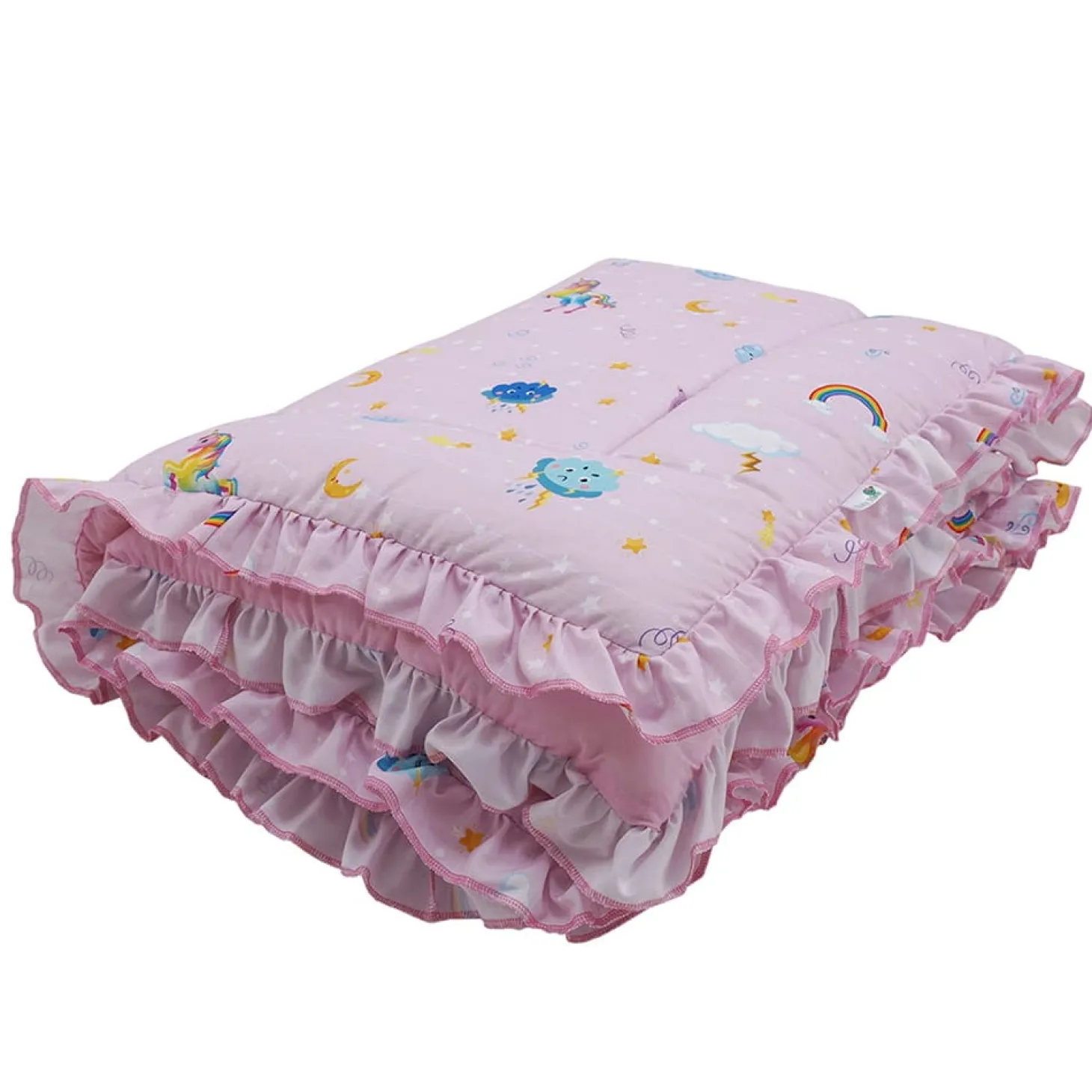 Baby Moo Unicorn Soft Frill Large Duvet Quilt - Pink